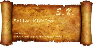 Sallay Klára névjegykártya