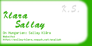 klara sallay business card